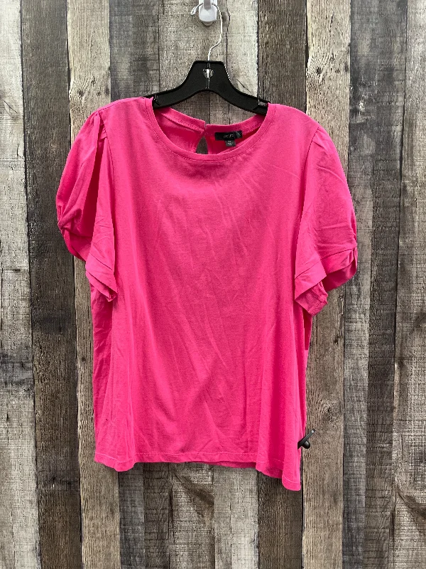 Top Short Sleeve By J. Crew In Pink, Size: Xl