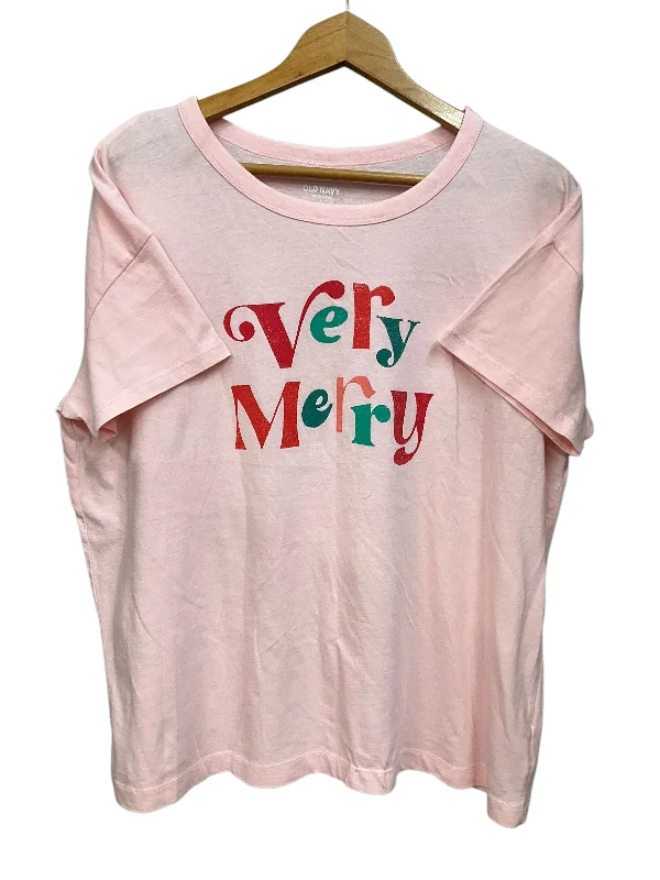 Top Short Sleeve By Old Navy In Pink, Size: L