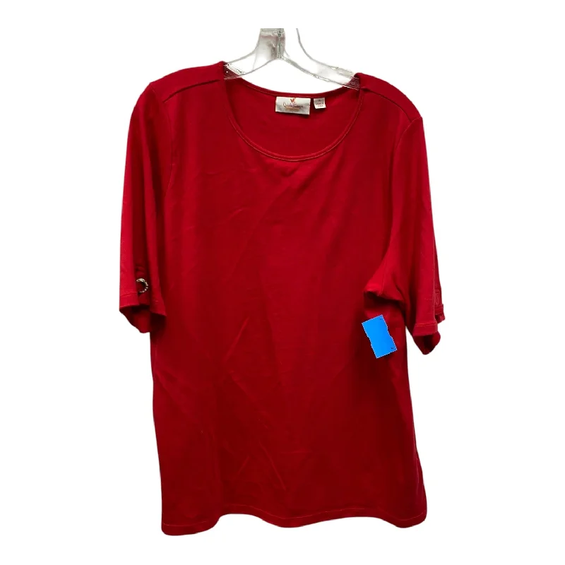 Top Ss By Quaker Factory In Red, Size:1X