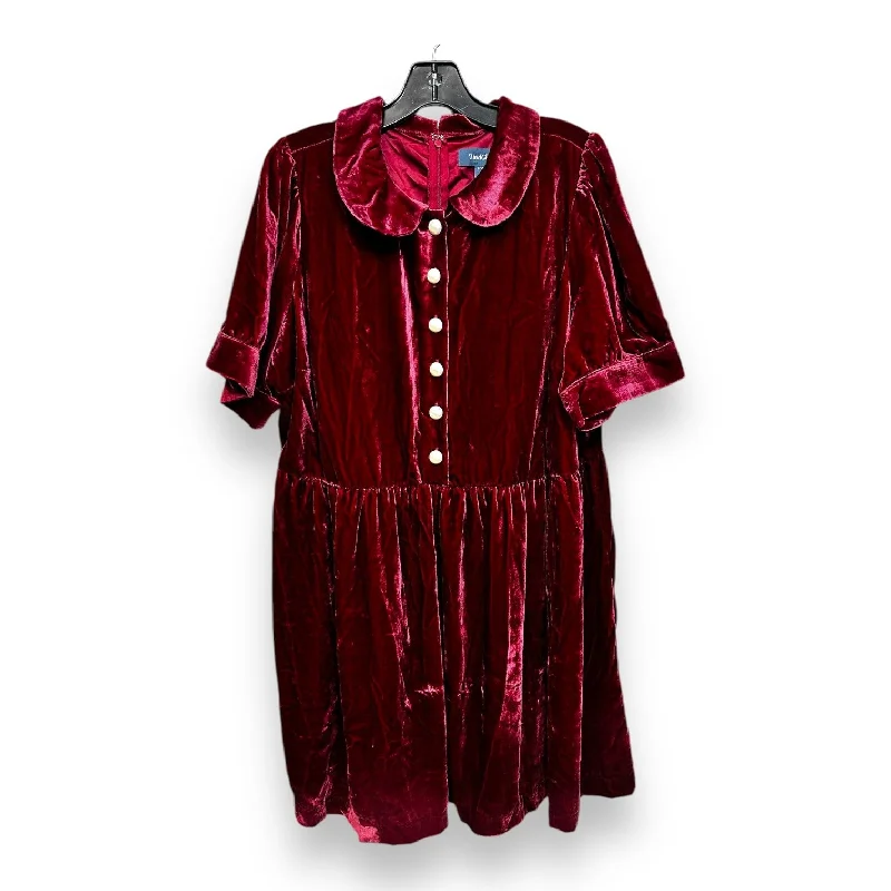 Tunic Short Sleeve By Modcloth In Maroon, Size: 18