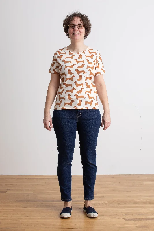 Women's Austin Top - Dachshunds Brown